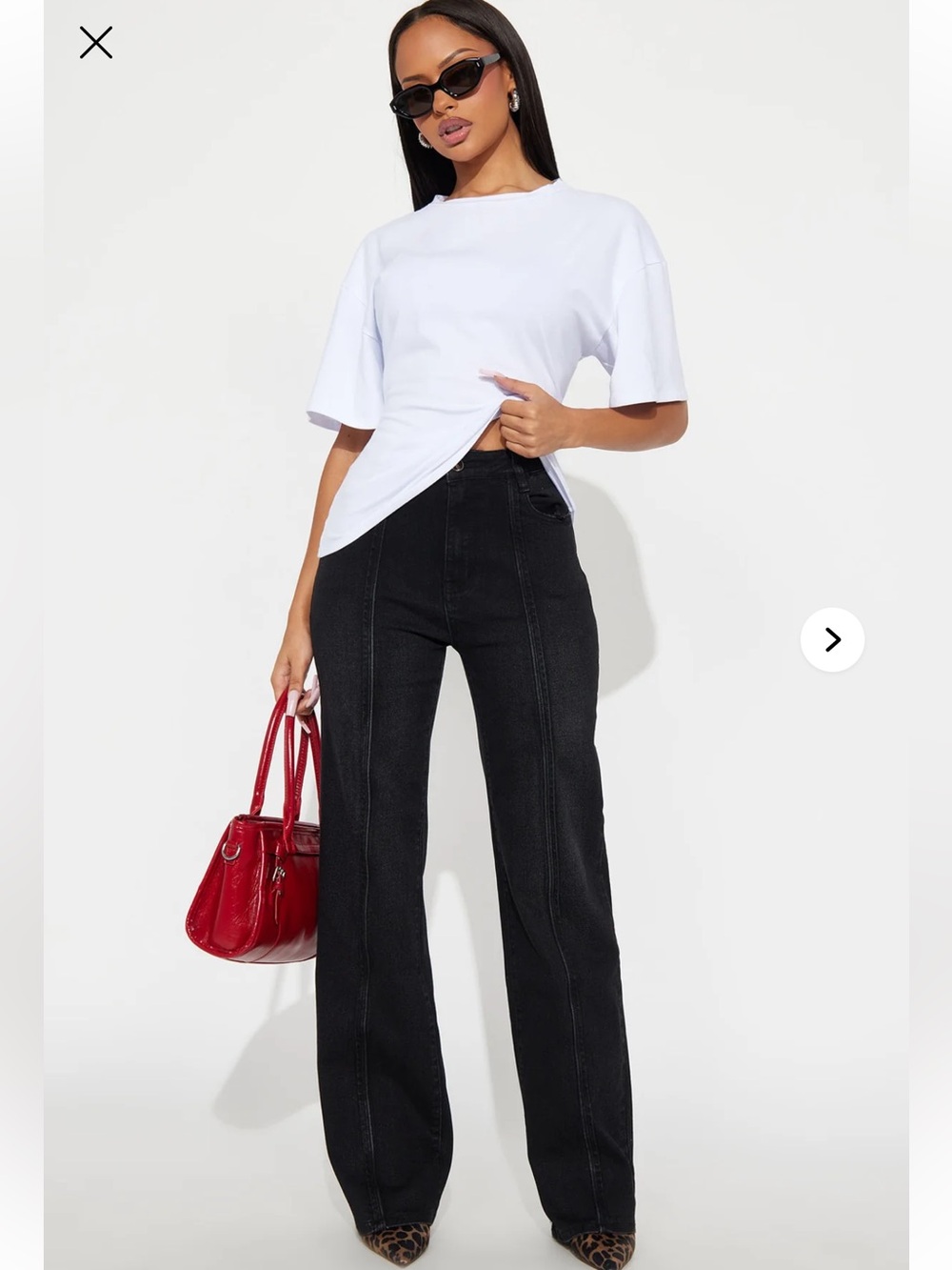 Fashion nova juniors  pinutucked straight leg, black jeans, size 1. NWT.
